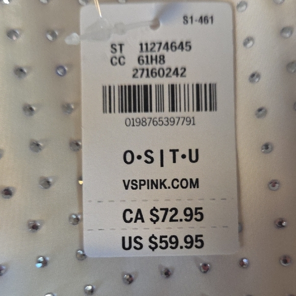 PINK Victoria's Secret Bling Tote Bag Cream NWT - Picture 6 of 9